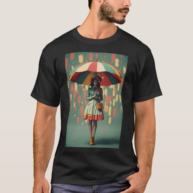 Camiseta mulheres com guarda-chuva (Frente)