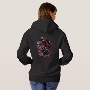 Camiseta Mulheres com peixes Koi japoneses e flor de cereje