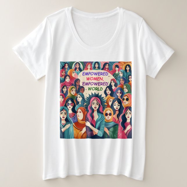 Camiseta Mulheres com poder no mundo mais avançado (Frente do Design)