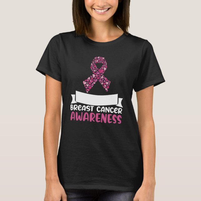 Camiseta Mulheres com Sensibilização para o Cancer da Fita  (Frente)