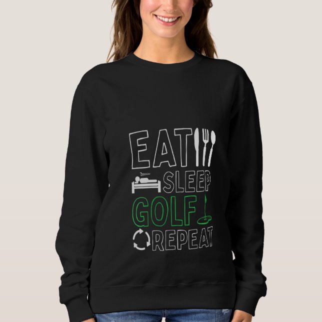 Camiseta Mulheres Comem Golfe Dormindo Repete Golfe Jogador (Frente)