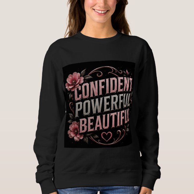 Camiseta 🌸 Mulheres Confiantes Poderosas e Lindas Citação  (Frente)