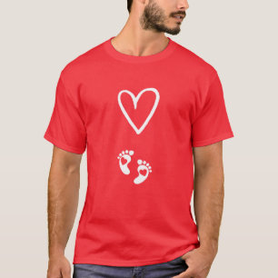 Camiseta Mulheres Coração Com Namorados De Pés-Bebês Gr