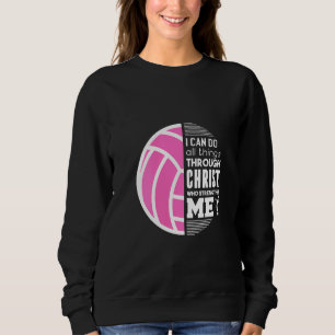 Camiseta Mulheres Cristãs De Voleibol Eu Posso Fazer Tudo P