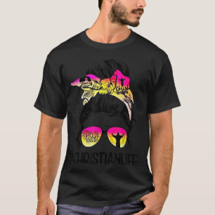 Camiseta Mulheres cristãs Mãe Vida Mensagem Bun Bandana Mãe
