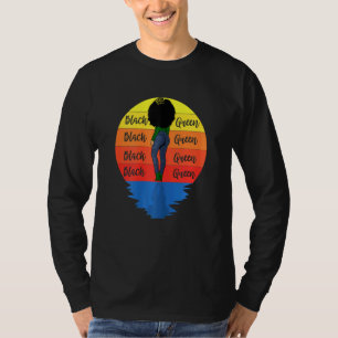 Camiseta Mulheres Curly Black Queen Afro-Americano