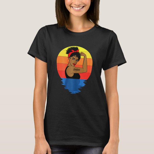 Camiseta Mulheres Curly Black Queen Afro-Americano (Frente)