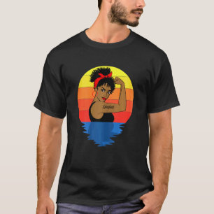Camiseta Mulheres Curly Black Queen Afro-Americano