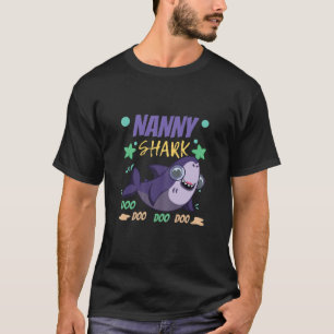 Camiseta Mulheres Cute Kawaii Tubarão Nanny Avó Mama Mam