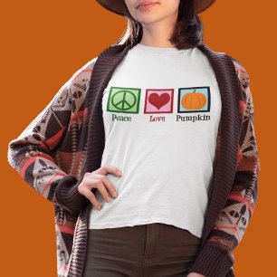 Camiseta Mulheres da abóbora do amor da paz