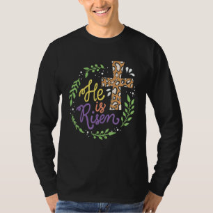 Camiseta Mulheres da Cruz Cristã no felz pascoa, Ele é Raiv