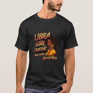 Camiseta Mulheres da Garota Libra Aniversário Melanin Queen