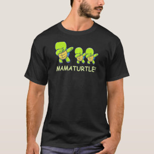 Camiseta Mulheres Dabbing Mamaturtle Turtle Mãe de Gêmeos