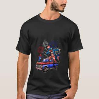 Camiseta Mulheres Dabbing Man Pickup Caminhão 4 de julho US