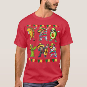Camiseta Mulheres Dabbing Meican Poncho Cinco de Mayo Taco