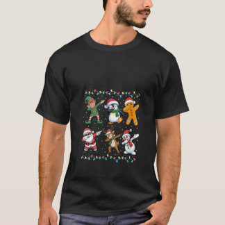 Camiseta Mulheres Dabbing Papais noeis Elf Amigos Meninos M