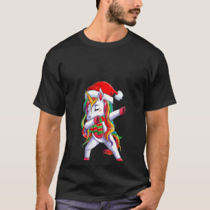 Camiseta Mulheres Dabbing Unicorn Papais noeis natalinas mu