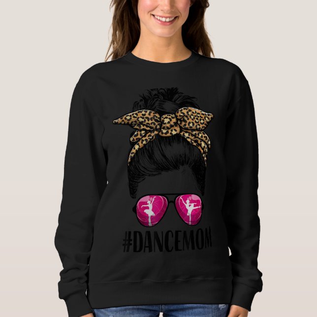 Camiseta Mulheres dançam Mãe Vida Mensagem Bun Leopard Balé (Frente)
