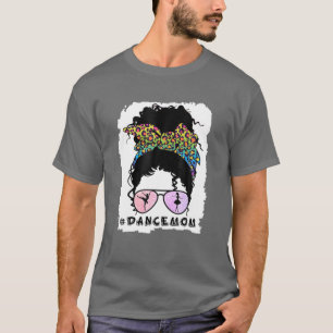 Camiseta Mulheres dançam Mãe Vida Mensagem Bun Leopard Balé