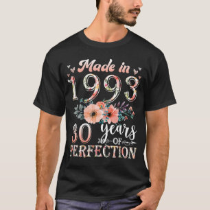 Camiseta Mulheres De 30 Anos Feitas Em 1993, 30 Floral Birt