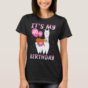 Camiseta Mulheres de 40 anos aniversário de 40 anos Llama S