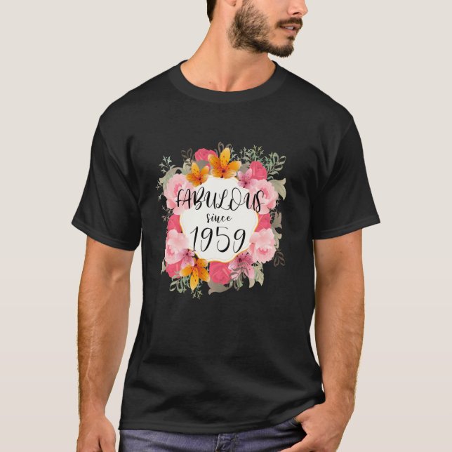 Camiseta Mulheres de 63 anos Fabulosas desde 1959 Feliz 63º (Frente)