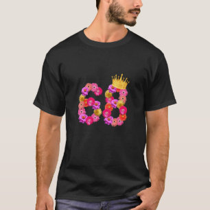 Camiseta Mulheres de 68 anos de idade de aniversário flores