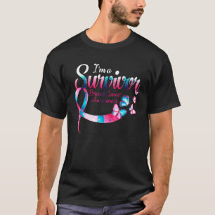 Camiseta Mulheres De Borboleta Rosa Sou Um Cancer Sobrevive