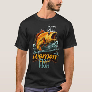 Camiseta Mulheres de Carretel Pescam Pescador Pesca Amor Ar