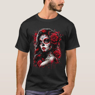 Camiseta Mulheres de Crânio de Açúcar De Los Muertos La Cat
