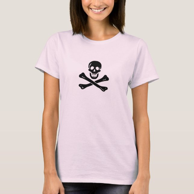 Camiseta Mulheres de Edward England (crânio preto) (Frente)
