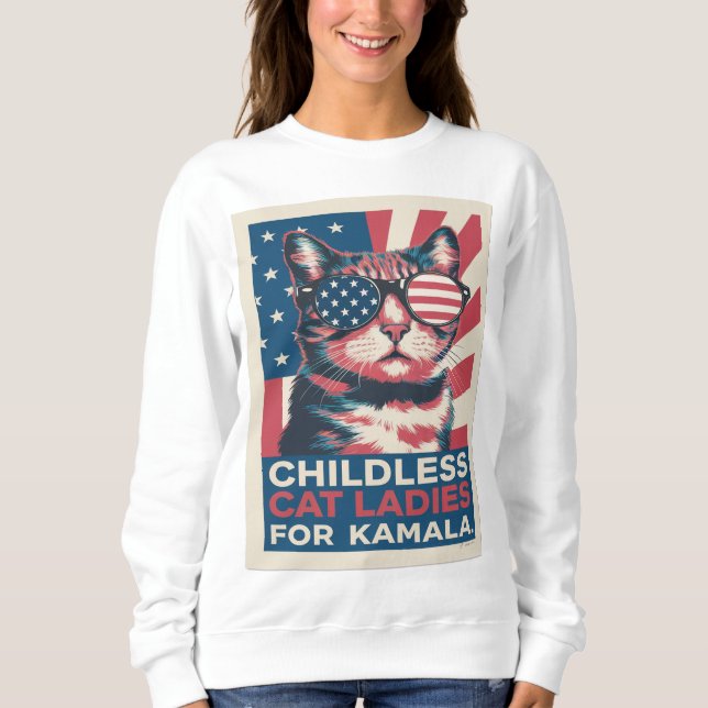 Camiseta Mulheres de Gato Infantis para Kamala harris | 202 (Frente)