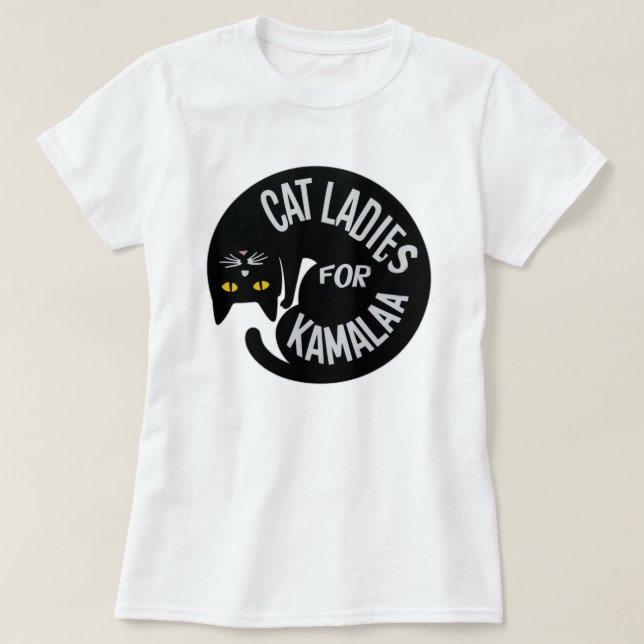Camiseta Mulheres de Gato Infantis para Kamala harris | 202 (Frente do Design)