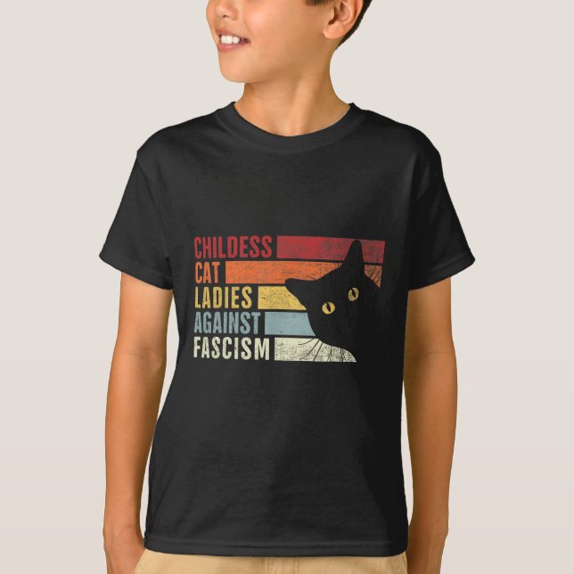 Camiseta Mulheres De Gato Sem Filhos Contra O Fascismo Femi (Frente)