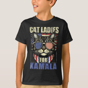 Camiseta Mulheres De Gato Sem Filhos Para Kamala Harris 202