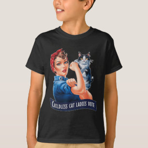 Camiseta Mulheres De Gato Sem Filhos Votam Roise As Mulhere