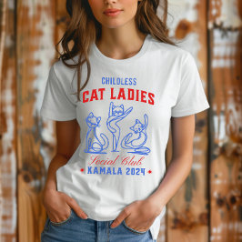 Camiseta Mulheres de Gato Sem Fios para a Eleição de Kamala