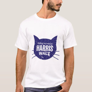 Camiseta Mulheres de Gato Sem Fios para Harris Walz 2024