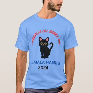 Camiseta Mulheres de Gato Sem Fios para Kamala Harris - T m