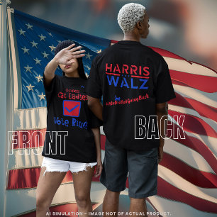 Camiseta "Mulheres de Gato Sem Fios Votam Azul" Harris/Walz