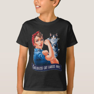 Camiseta Mulheres de Gato Sem Fios Vote Rosie
