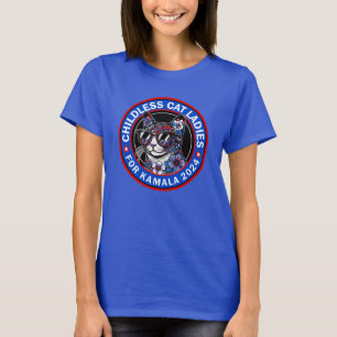 Camiseta Mulheres De Gato Sem Fios Votem Kamala US 2024 Dem