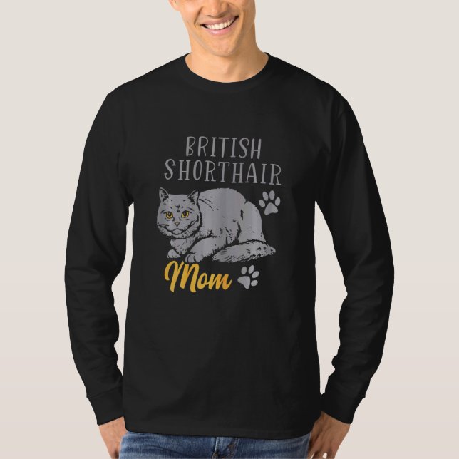 Camiseta Mulheres de gato Shorthair da Mãe (Frente)