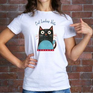 Camiseta Mulheres De Gato Votam Escuridão Russo E Escuro Fe