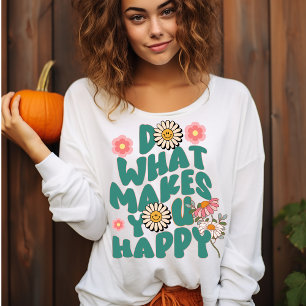 Camiseta Mulheres de girassol floral de inverno moderno