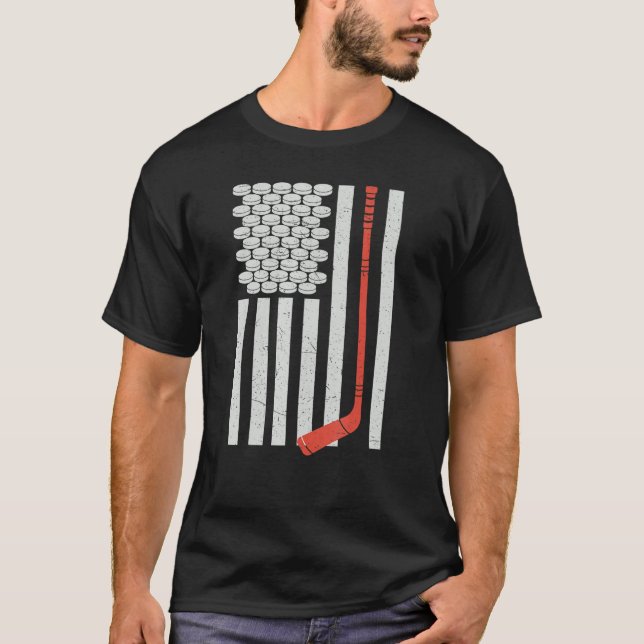 Camiseta Mulheres de Hockey com Bandeiras dos Estados Unido (Frente)