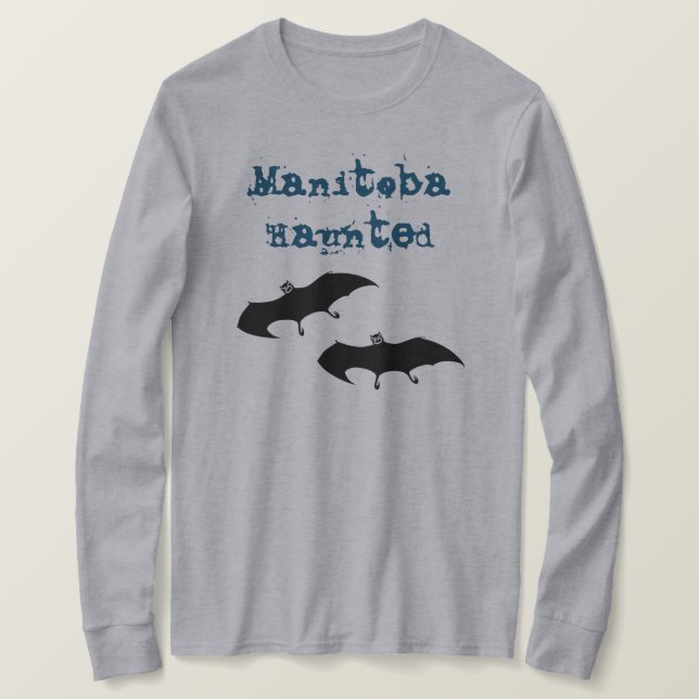 Camiseta Mulheres de manga longa, Manitoba assombrada, cami (Frente do Design)