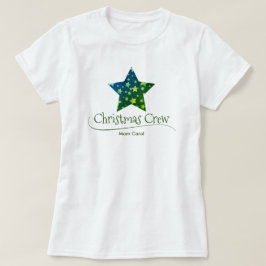Camiseta Mulheres de Natal Modernas Douradas Verdes Cute