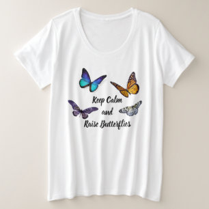 Camiseta Mulheres de tamanho mais Tee Mantenha-se Calmo Lev