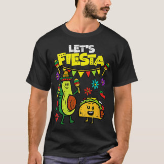 Camiseta Mulheres Deixam Fiesta Taco Avocado Engraçado Cinc